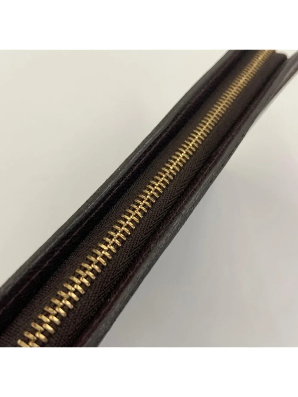 Louis Vuitton Damier Porte Monnaie Zip Around Wallet Brown Coin Purse